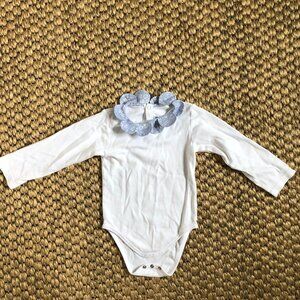 Jacadi baby girl onesie / bodysuit with collar detail 36M